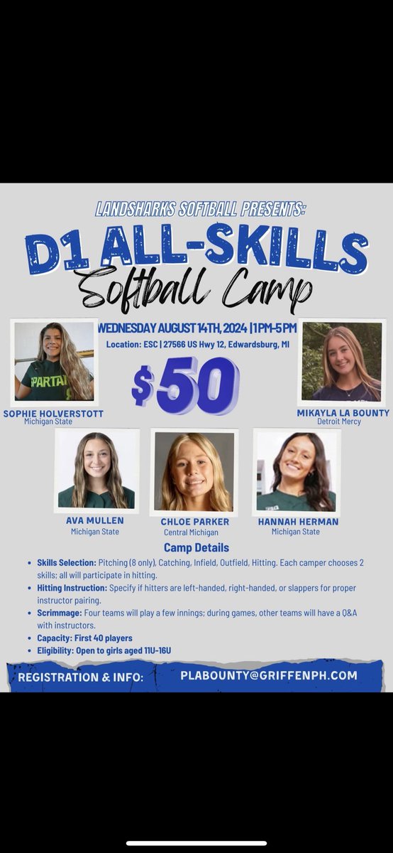 August 14th 1pm-5pm!!! It’s a great way to get better with a great group of girls!!🚨🤍 Sign up TODAY! Info is below!!’