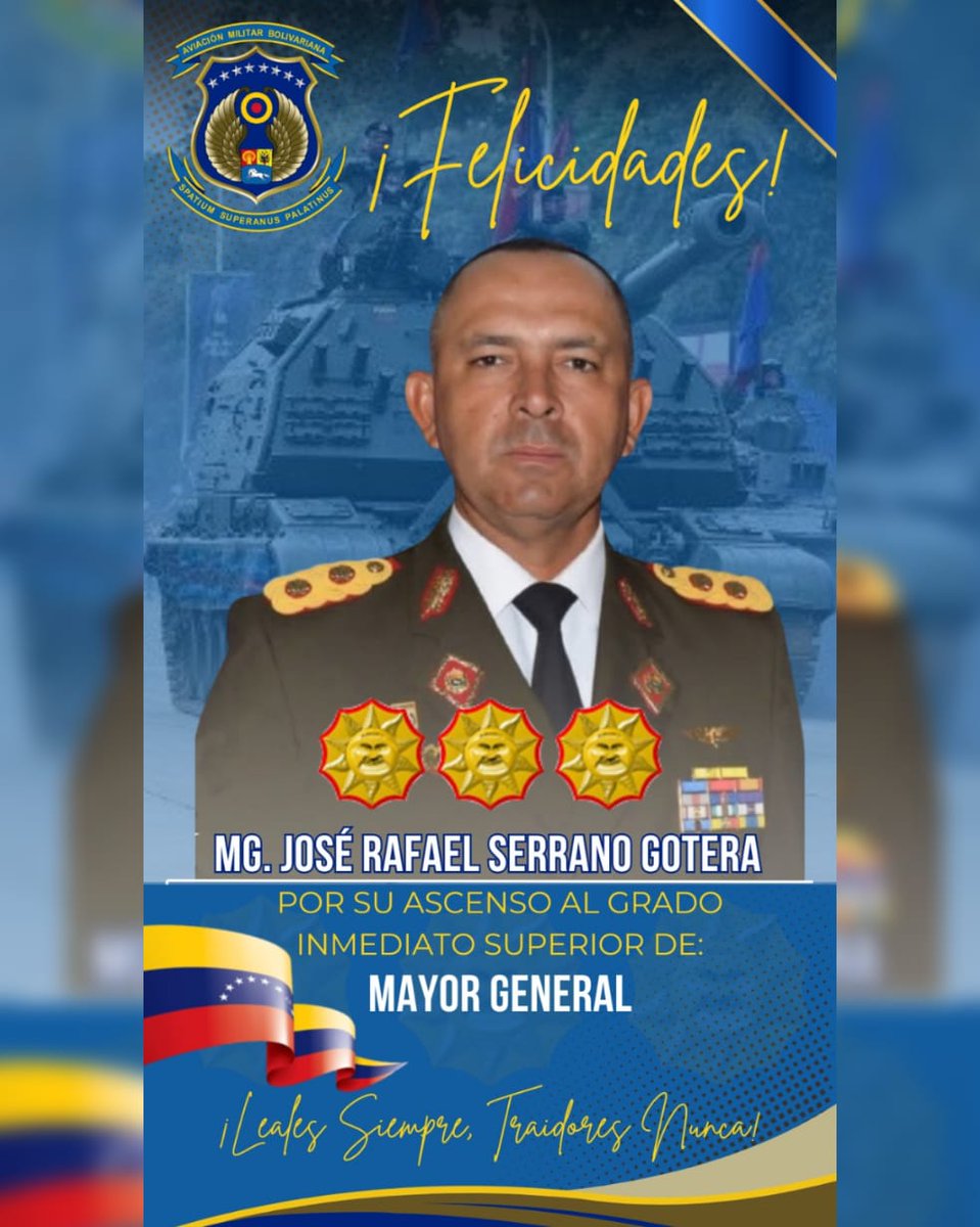 AMB_FANB's tweet photo. La @AMB_FANB se complace en felicitar al MG. César Augusto Lugo Rivera y MG. José Rafael Serrano Gotera, del @somos_ejercito, por su ascenso al grado inmediato superior. ¡Felicitaciones, seguimos trabajando por nuestra patria Venezuela! https://t.co/zm5zKVdGtd