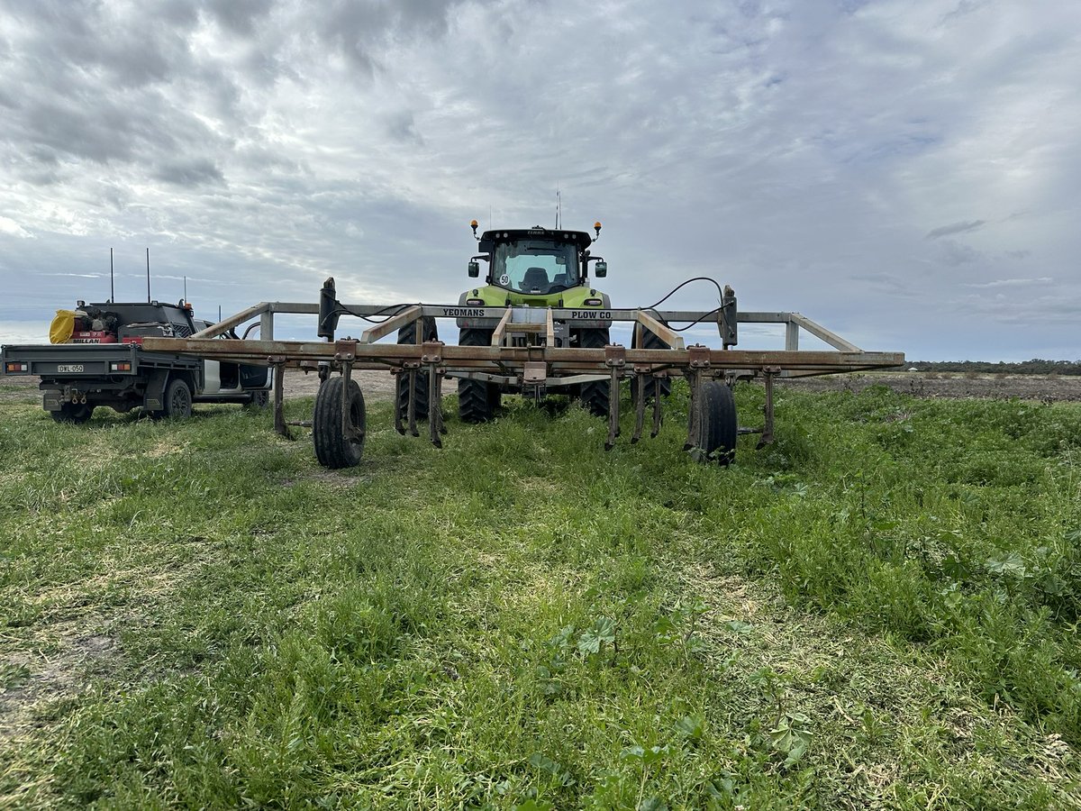 Recently had gypsum spread by a contractor whilst it was still a little bit damp, concerned about compaction &amp; wheel tracks, so made some adjustments to a set of rippers, removed tynes &amp; narrowed up on wheel tracks, it’s done the job!
