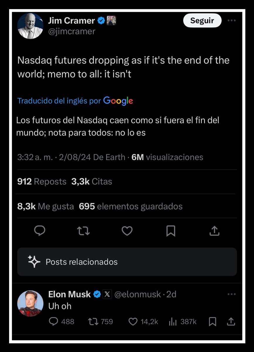 “Todos y cada uno de los activos han comenzado a explotar 📉desde que Jim tuiteó esto.

Leyenda”
