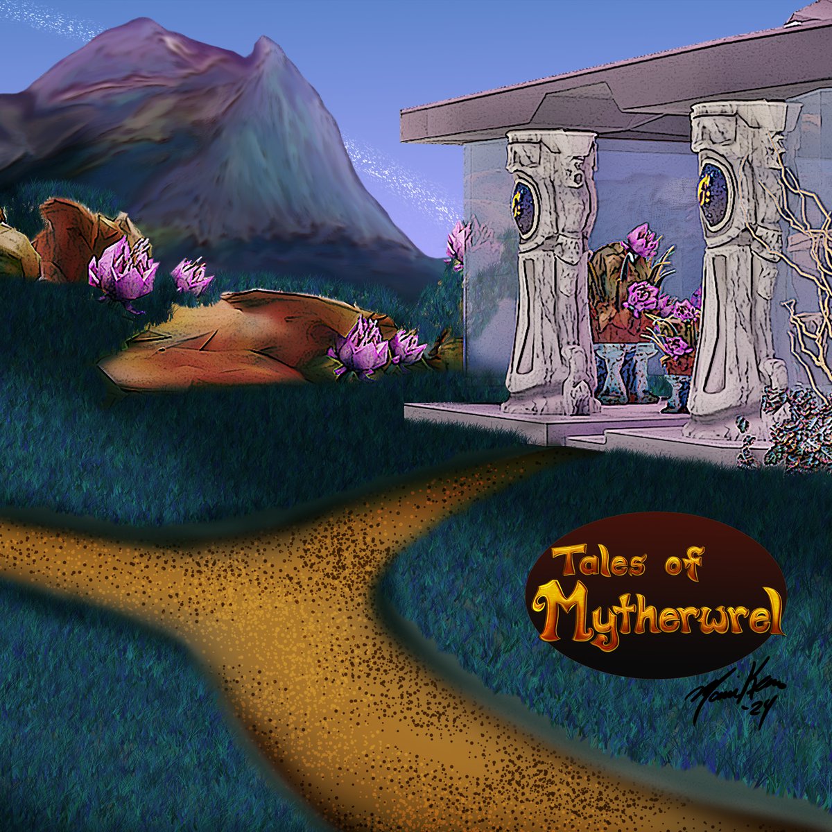 TheLadyRavenca's tweet photo. This is a different angle of a Background scene for the second issue of my "Tales of @Mytherwrel" comic book. The base of this scene is modelled in 3D, and the details are done in Photoshop.

#3dmodel #2dart #comicbook #scenery https://t.co/93boVkdHWB