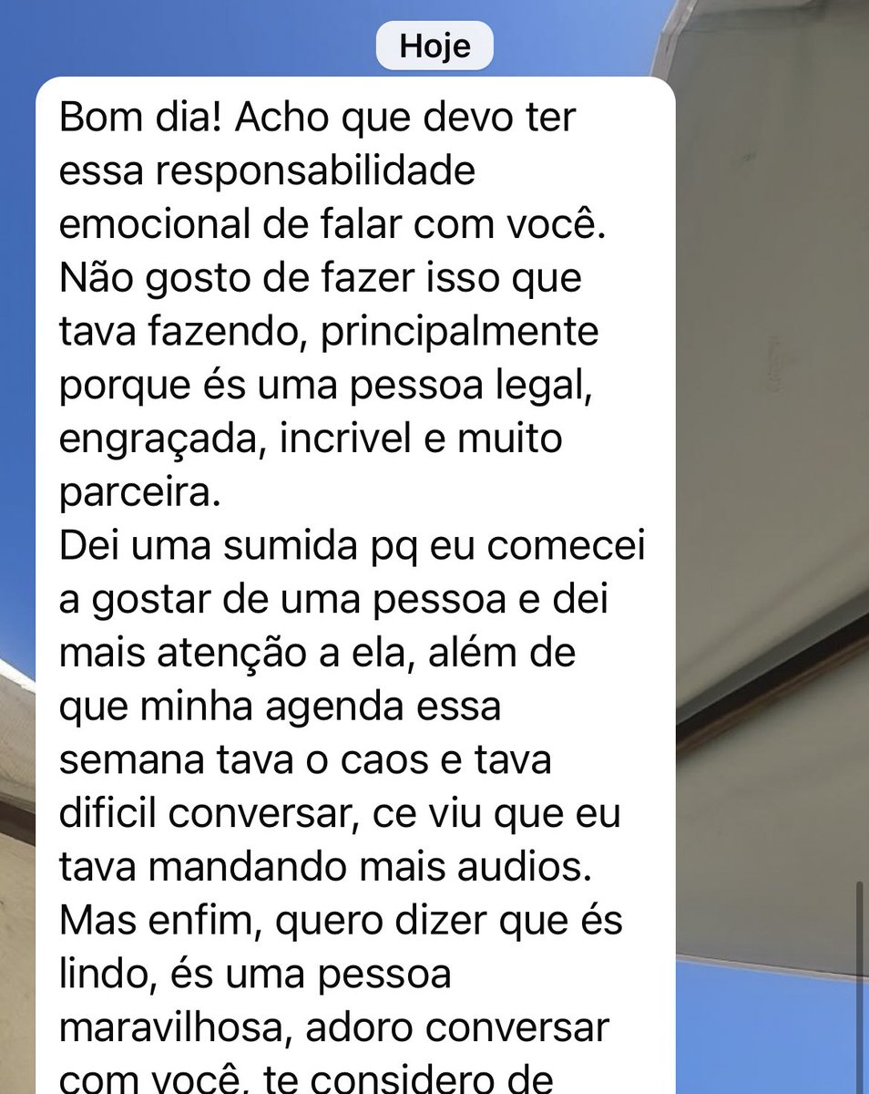 willianboldrini's tweet photo. Eu prefiro mil vezes receber esse tipo de mensagem do q ficar em um vácuo enterno. Responsabilidade afetiva não é sobre reciprocidade e sim honestidade e respeito. https://t.co/yGgR61O5ea