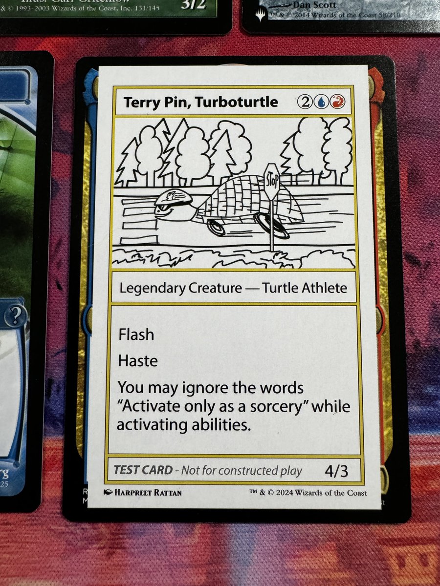 Terry Pin, Turbo Turtle is a Playtest card in #MTG Mystery Booster 2!  (Image courtesy of @seraph_six!)
