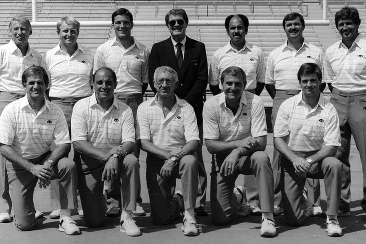 The winningest head coach at:
Oklahoma
Iowa
Kansas State
Wisconsin
Iowa State
Are all in this photo