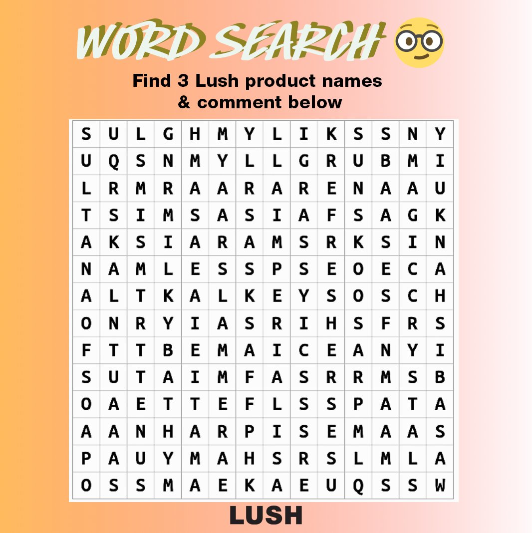 MalaysiaLush's tweet photo. Spot the hidden Lush essentials and drop the first three words you find in the comments! ๐ง
#lushmalaysia #Mondaygames https://t.co/wuPg8V7nsO