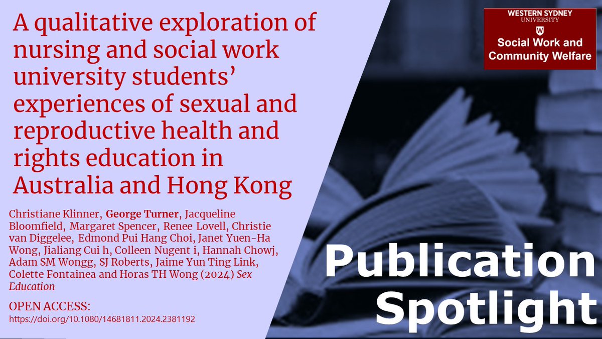 SocialWorkWSU (@socialwork_wsu) on Twitter photo Congrats <a href="/DrGeorgeWTurner/">George Turner, PhD</a> on your recent #sexeducation & #socialwork publication! Open Access
doi.org/10.1080/146818… Congrats <a href="/DrGeorgeWTurner/">George Turner, PhD</a> on your recent #sexeducation & #socialwork publication! Open Access
doi.org/10.1080/146818…