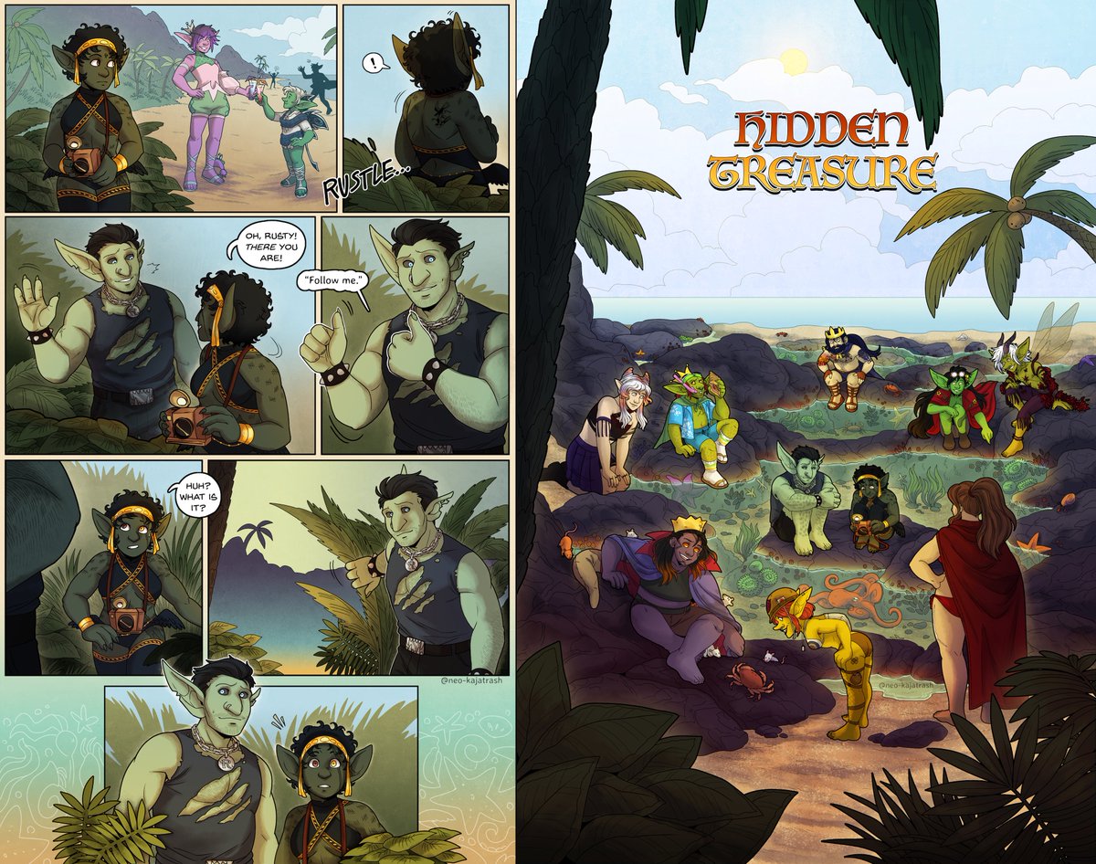 <a href="/STVBonfireBash/">Stranglethorn Bonfire Bash: Check pinned!</a> 2024 Prompt 1: Hidden Treasure! ✨  Rusty and Oda are beginning their friendship vacay, and the secret world of sea life in the tide pools is a treasure trove!

-Link to tumblr (which has the pages separate and a closeup!): tumblr.com/neo-kajatrash/…

-Tags below!!