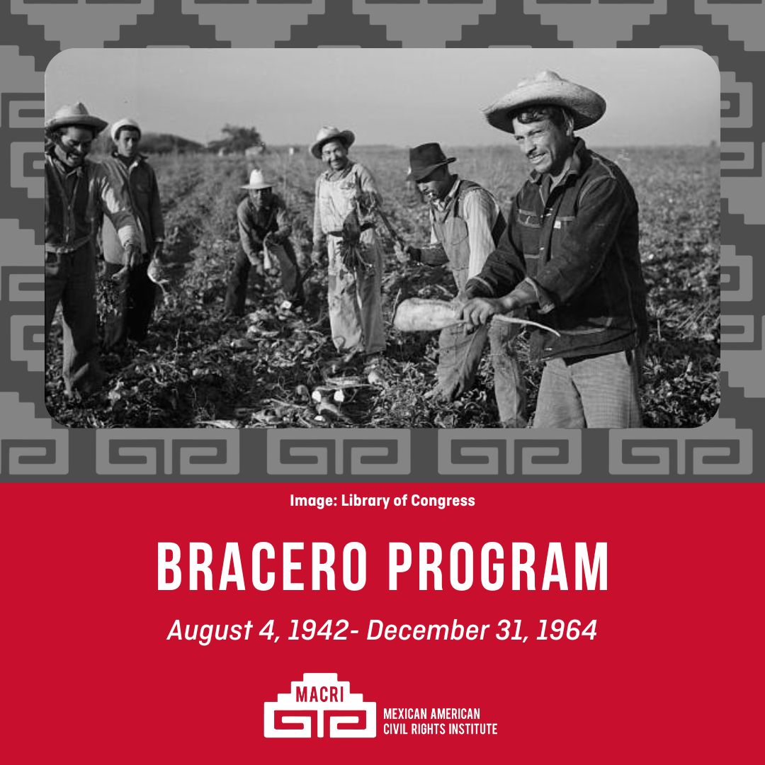SomosMACRI's tweet photo. #OTD in 1942, the Bracero Program commenced when the signing of the Mexican Farm Labor Program Agreement. Facing labor shortages due to WWII, the US imported Mexican farmworkers to the US. https://t.co/lApIsCkE3M