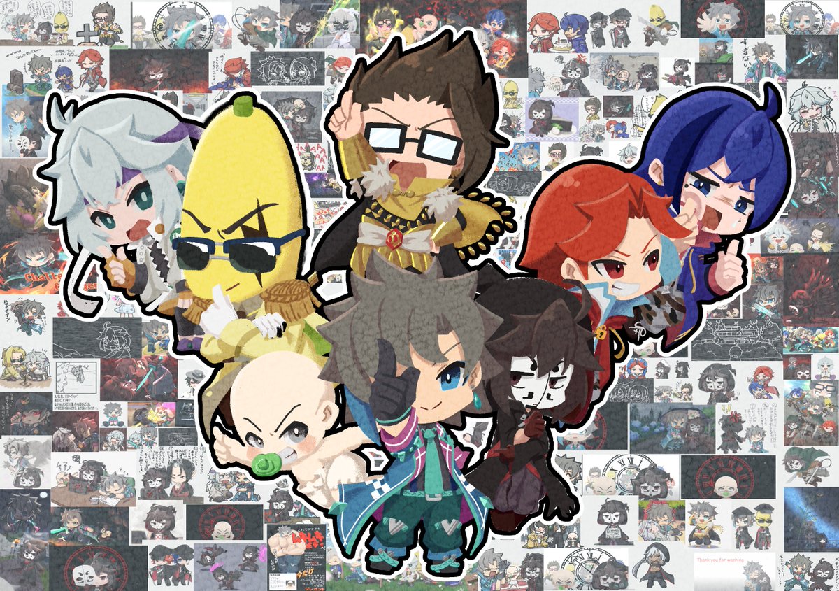 私はこういう絵描きです見た絵描き全員参加 主線なしでミニキャラ