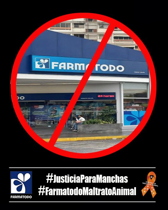 Uds en <a href="/Farmatodo/">Farmatodo</a> no tienen idea de lo que es amor por los animales, NOSOTROS SI !!! 🐕❤️🐈‍⬛ Seguimos esperando respuestas!

#FarmatodoEsMaltratoAnimal #JusticiaParaManchas
<a href="/ramosalcuadrado/">Luis Enrique Ramos</a> <a href="/gaspy19/">👠Patty Dager🐾🐩</a> <a href="/Josegatepedino/">Jose G. Tepedino</a> <a href="/FRAENKELE/">FRAENKEL ESCALANTE</a> <a href="/PerroUsuario/">PerroUsuario Wof '•'</a> <a href="/divanparaperros/">Un Divan Para Perros y Gatos</a> <a href="/SomosNevado/">MisiónNevadoVzla</a> <a href="/9_Tromba/">Arrow</a>