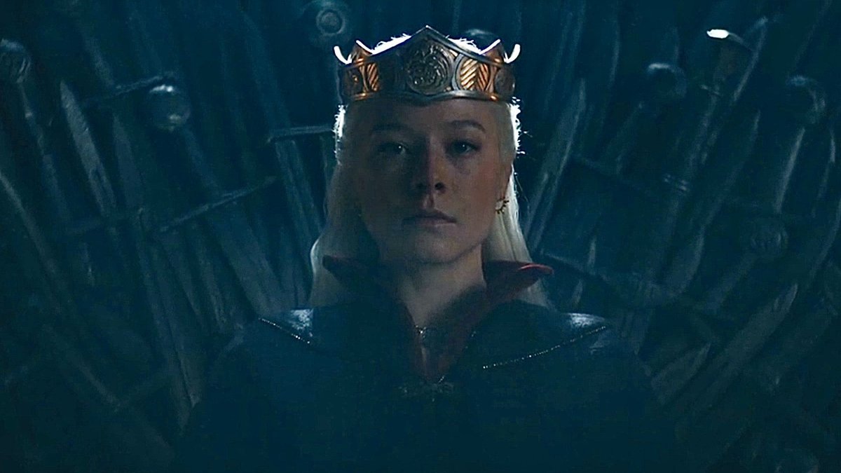 Queen Rhaenyra I Targaryen on the Iron Throne #HouseOfTheDragon