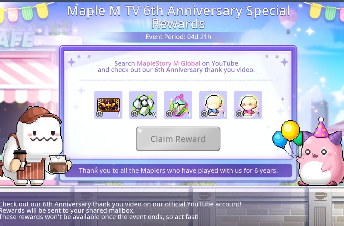 xRhiee's tweet image. Back for freebies and now I can own my own Cafe?!! I&apos;m staying for a while 🫶 Happy6thAnniversary #MapleM