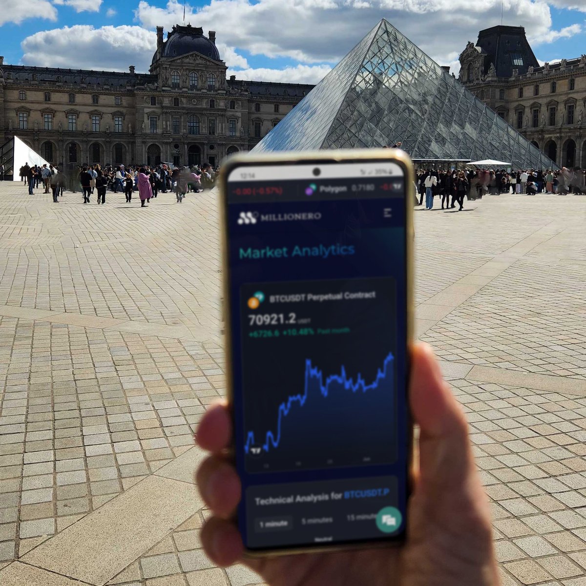 MillioneroEx's tweet image. Paris, Louvre, and crypto? Explore the world while keeping an eye on the market with Millionero. 👀

#tradingapp #millionero #travel