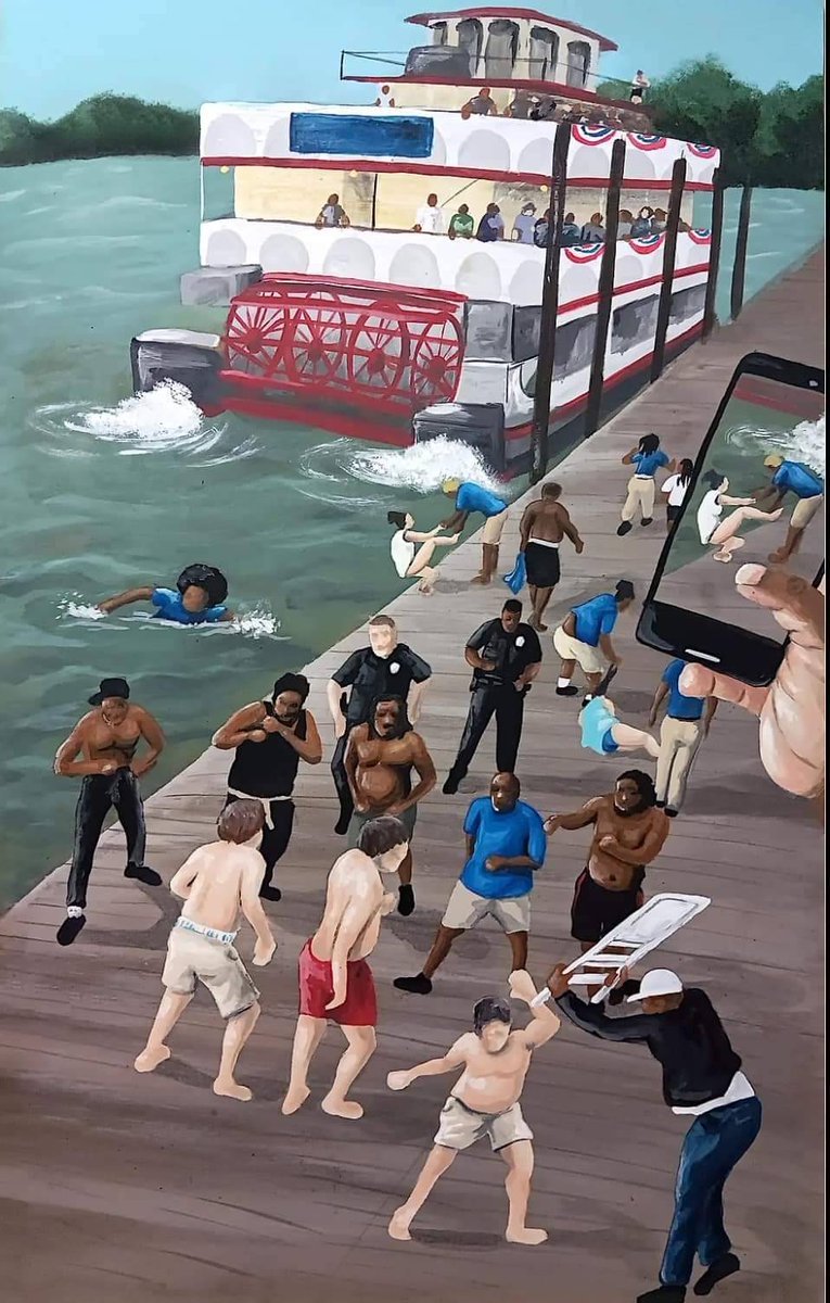 August 5th is the one year anniversary of #FadeInTheWater 😂😂 🚤 🏊🏾‍♂️ 🪑 🥊 💥

#Montgomery #Riverboat #August5th #BlackAmerica #FadeInTheWater #foldingchair