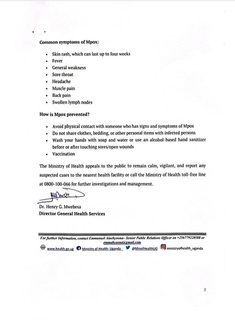 PharmacistsUg's tweet image. Mpox Alert! 🚨 Uganda reports outbreak of Mpox virus. Let's act fast to contain the spread! 🌎

Stay informed, stay safe:

🚿 Wash your hands frequently
👥 Maintain social distance
📢 Report suspected cases immediately
💉 Get vaccinated if eligible

#Mpox #GlobalHealth