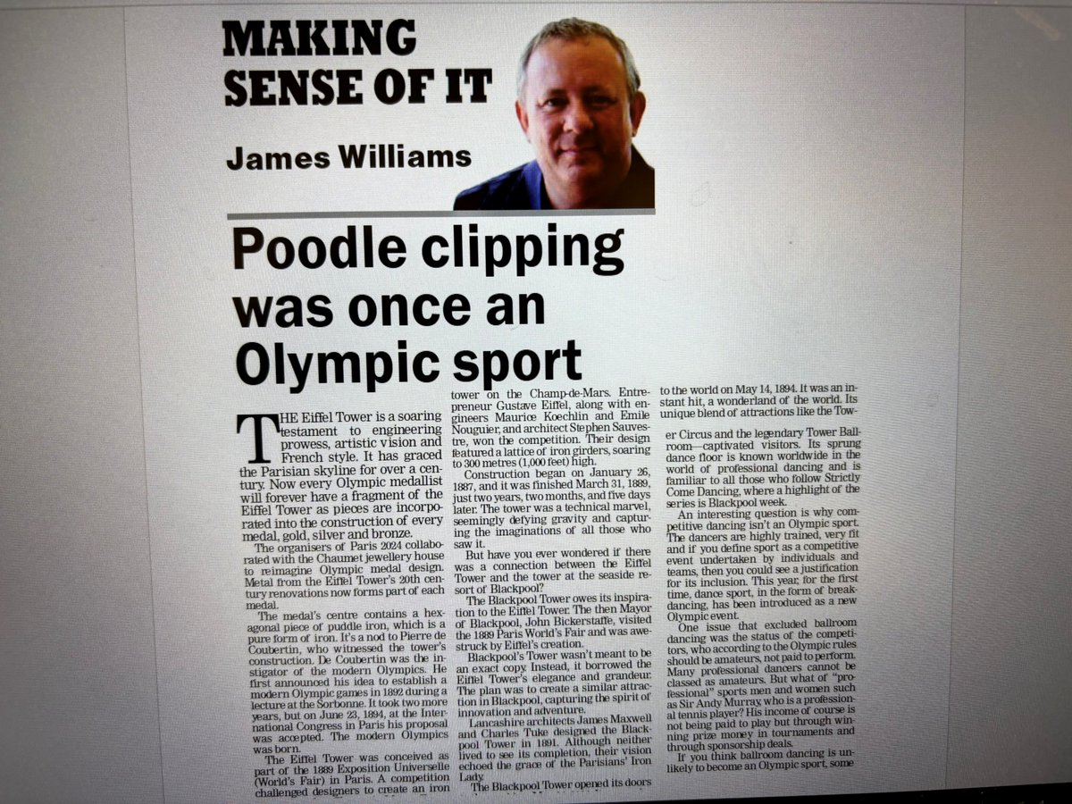 SussexUniESW's tweet photo. 🐩✂️Did you know that poodle clipping was once an #Olympics sport?!
Check out @edujdw's column, 'Making Sense Of It', in the @BrightonArgus for details about this, and other fun facts about the #Olympics and Paris.
#makingsenseofit #funfacts #Olympics2024Paris https://t.co/pX4hnBjRRY