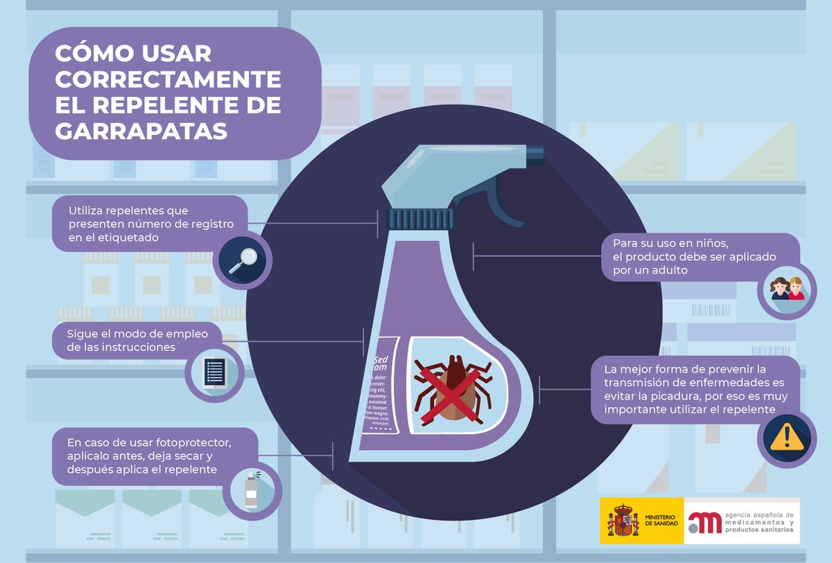 AEMPSGOB's tweet photo. ‼️ Nuevo material divulgativo con recomendaciones para la ciudadanía sobre protección ante garrapatas

🔎 La exploración y actuación frente a garrapatas, así como el uso adecuado de repelentes, es esencial para prevenir consecuencias negativas

🔗 https://t.co/j5UWhMKlH7 https://t.co/nBS5ZPLEV9