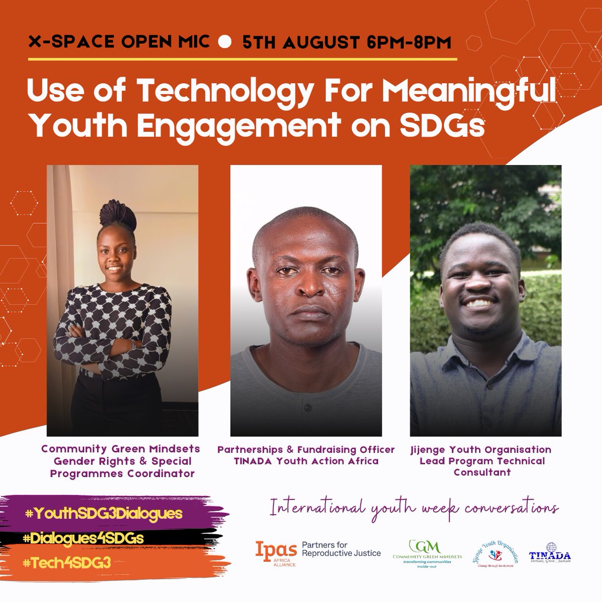 Join our X Space on the Use of Technology for Meaningful Youth Engagement on SDGs today at 6:00pm EAT.
Link: x.com/i/spaces/1MYxN…