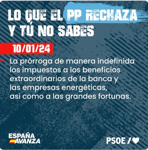 📢 Si nadie te ha contado LO QUE EL PP RECHAZA, nosotros lo hacemos ‼️  

Mientras el PP trabaja para los poderosos y privilegiados 👉

#EspañaAvanza