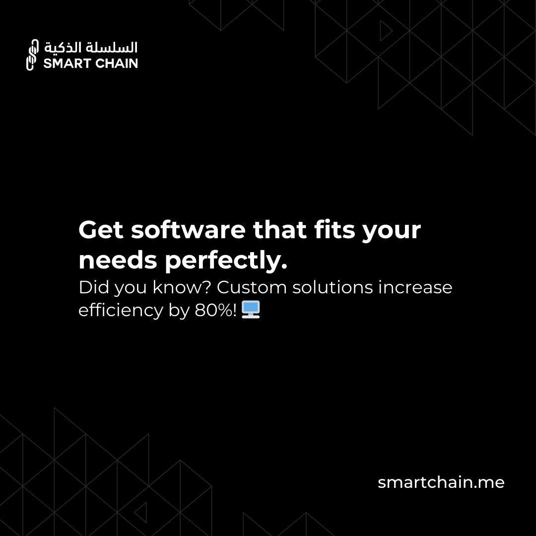 SmartChain_tech's tweet image. Tailor-made solutions for your business
success! Get software that perfectly aligns with your
needs and boosts efficiency by 80%. 🚀
#SmartChain #CustomSoftware #EfficiencyBoost
#BusinessSolutions #DubaiTech