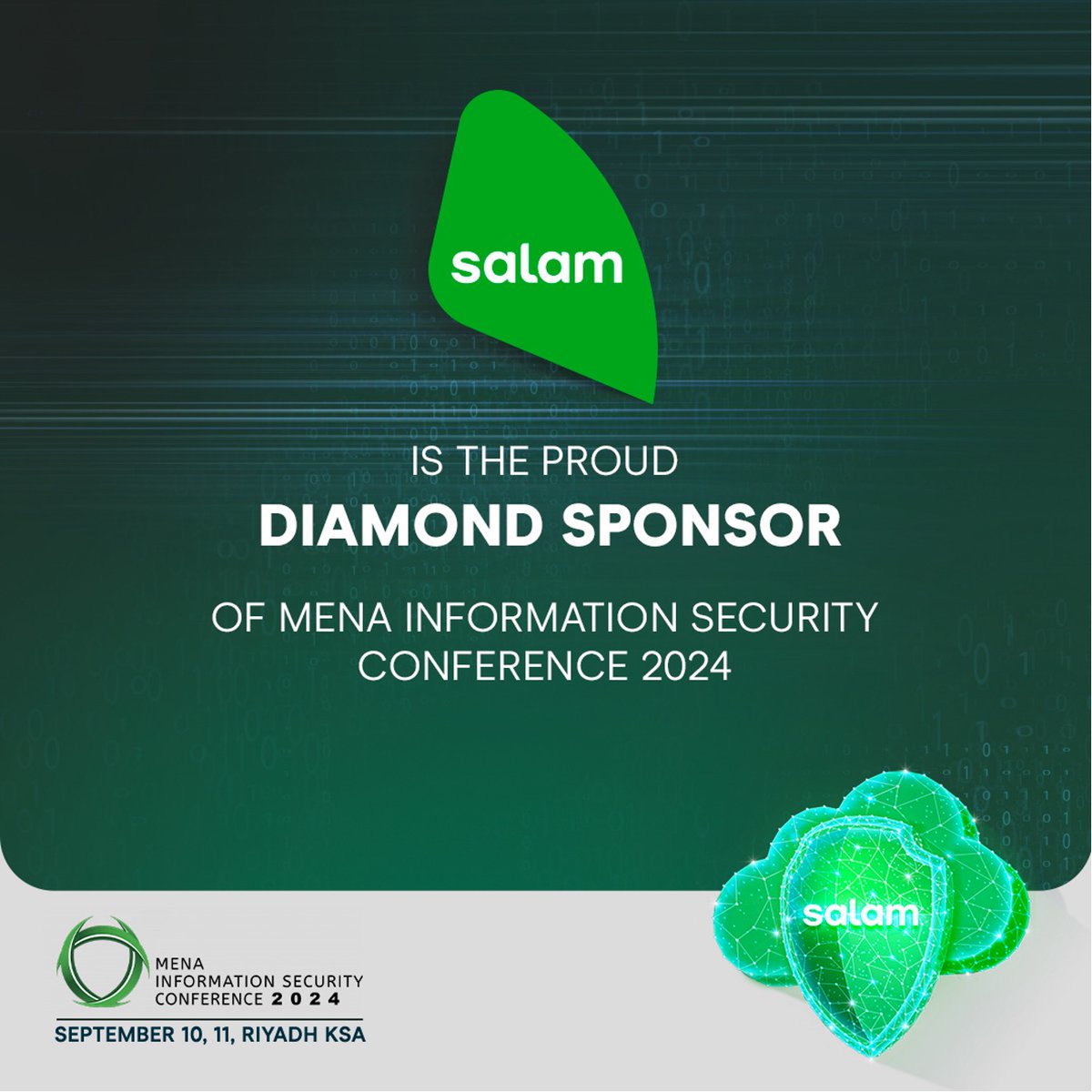 salam's tweet image. We are pleased to announce that #Salam will be the diamond sponsor at #MENAISC2024, taking place this September 10th and 11th at the Hilton in Riyadh. Stay tuned for exciting updates as we architect cutting-edge #cybersecurity solutions for the always-on world.
