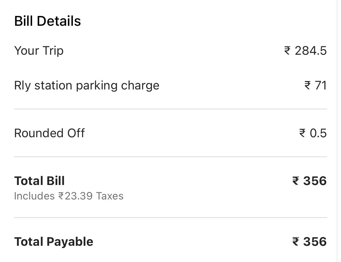 presetpratt's tweet photo. Hi @ola_supports @Olacabs I took a ride from a railway station, the driver asked me to pay the railway station parking fee in cash so I paid that in cash. But when the ride ended, I see parking charges included in my bill. Also, your in app support is pathetic https://t.co/n6wh14T4oD