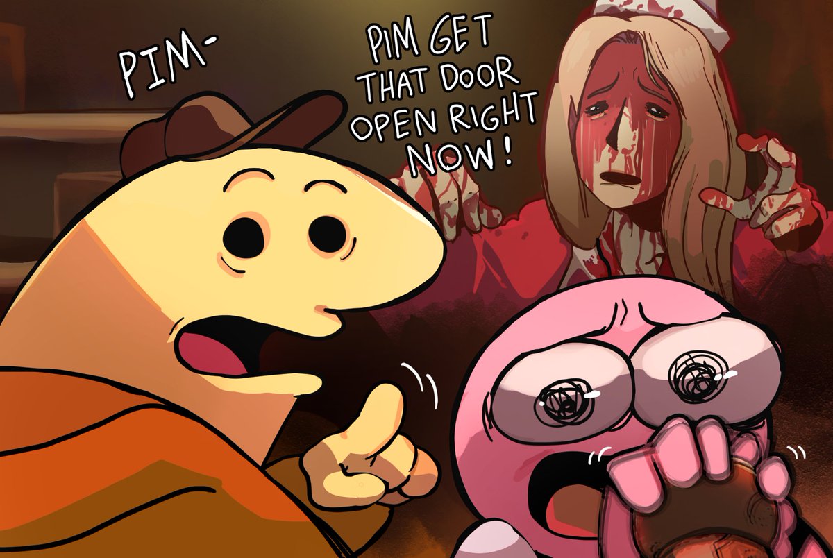 RenTheMonkey's tweet photo. It's jammed Charlie, it's JAMMED!
#smilingfriends 
#SilentHill https://t.co/Q6Ca3W5hM3
