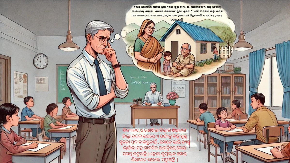Odisha Spouse Teachers Association (@spouse_teachers) on Twitter photo 🚨 ଶିକ୍ଷକଙ୍କ ଜିଲ୍ଲା-ବଦଳିରେ ଦମ୍ପତ୍ତି ଶିକ୍ଷକଙ୍କ ବଦଳିକୁ ଗୁରୁତ୍ତ୍ଵ ପ୍ରଦାନ ପାଇଁ ଜରୁରୀ ଅନୁରୋଧ | ରାଜ୍ୟରେ ଆଗାମୀ ୨୦୦୦୦ କନିଷ୍ଠ ଶିକ୍ଷକ ନିଯୁକ୍ତି ପୂର୍ବରୁ ଦୀର୍ଘ ୧୦ ମାସ ଧରି ଅଟକି ରହିଥିବା ସମସ୍ତ ପ୍ରକାର ଶିକ୍ଷକ ବଦଳି ପ୍ରକ୍ରିୟା ସାରିବାକୁ ବିଦ୍ୟାଳୟ ଓ ଗଣଶିକ୍ଷା ବିଭାଗକୁ ଅନୁରୋଧ କରୁଅଛୁ |
❤️ ପ୍ରିୟ <a href="/CMO_Odisha/">CMO Odisha</a> 🚨 ଶିକ୍ଷକଙ୍କ ଜିଲ୍ଲା-ବଦଳିରେ ଦମ୍ପତ୍ତି ଶିକ୍ଷକଙ୍କ ବଦଳିକୁ ଗୁରୁତ୍ତ୍ଵ ପ୍ରଦାନ ପାଇଁ ଜରୁରୀ ଅନୁରୋଧ | ରାଜ୍ୟରେ ଆଗାମୀ ୨୦୦୦୦ କନିଷ୍ଠ ଶିକ୍ଷକ ନିଯୁକ୍ତି ପୂର୍ବରୁ ଦୀର୍ଘ ୧୦ ମାସ ଧରି ଅଟକି ରହିଥିବା ସମସ୍ତ ପ୍ରକାର ଶିକ୍ଷକ ବଦଳି ପ୍ରକ୍ରିୟା ସାରିବାକୁ ବିଦ୍ୟାଳୟ ଓ ଗଣଶିକ୍ଷା ବିଭାଗକୁ ଅନୁରୋଧ କରୁଅଛୁ |
❤️ ପ୍ରିୟ <a href="/CMO_Odisha/">CMO Odisha</a>