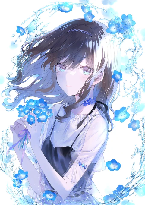 水とか花とか透明なものがすきです͛ #私はこういう絵師です見た絵師全員参加