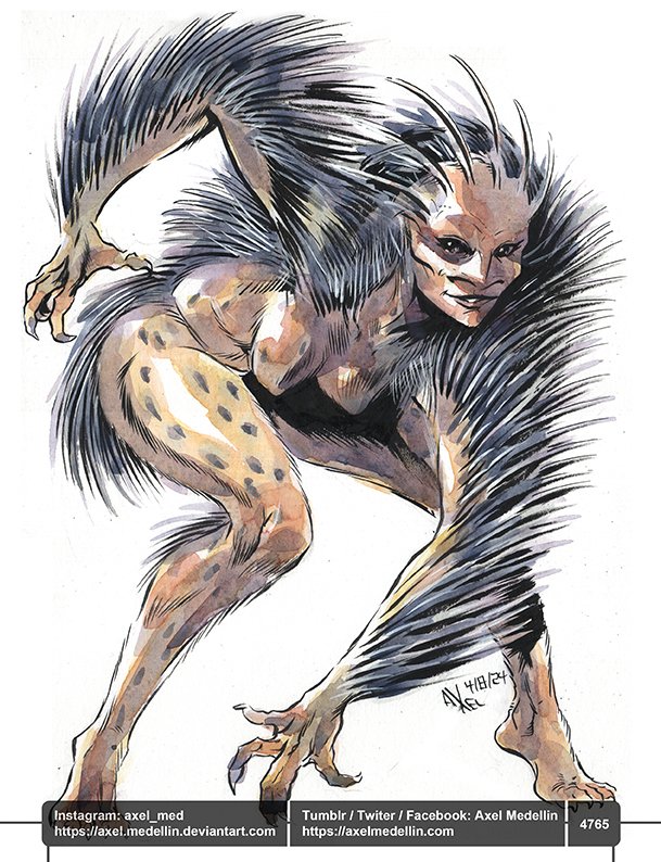 AxelMedellin's tweet photo. #dailydrawing 4765 #dibujodiario #drawingoftheday #augustladies #day4 #shunasassi #nighbreed #fanart #artchallenge #scifiartchallenge #fantasyartchallenge #watercolor #brushandink #traditionalart https://t.co/2LB3nT4wap