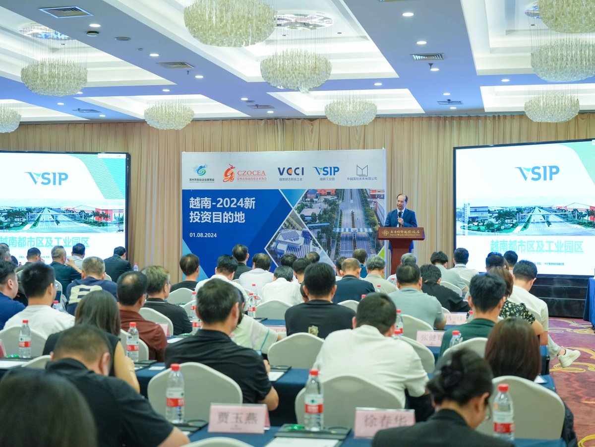 VsipVietNam's tweet photo. The seminar "Vietnam - The new investment destination of the millennium" was held respectively in Guangzhou and Changzhou by VSIP, VCCI, Guangdong International Chamber of Commerce and Changzhou Federation of Industry and Commerce on July 31 - Aug 01, 2024.
#VSIP #VSIPVietNam https://t.co/DJcomdViqP
