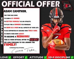 Blessed to receive my official offer from @SemoFootball, Thank You for believing in me! #GoRedHawks