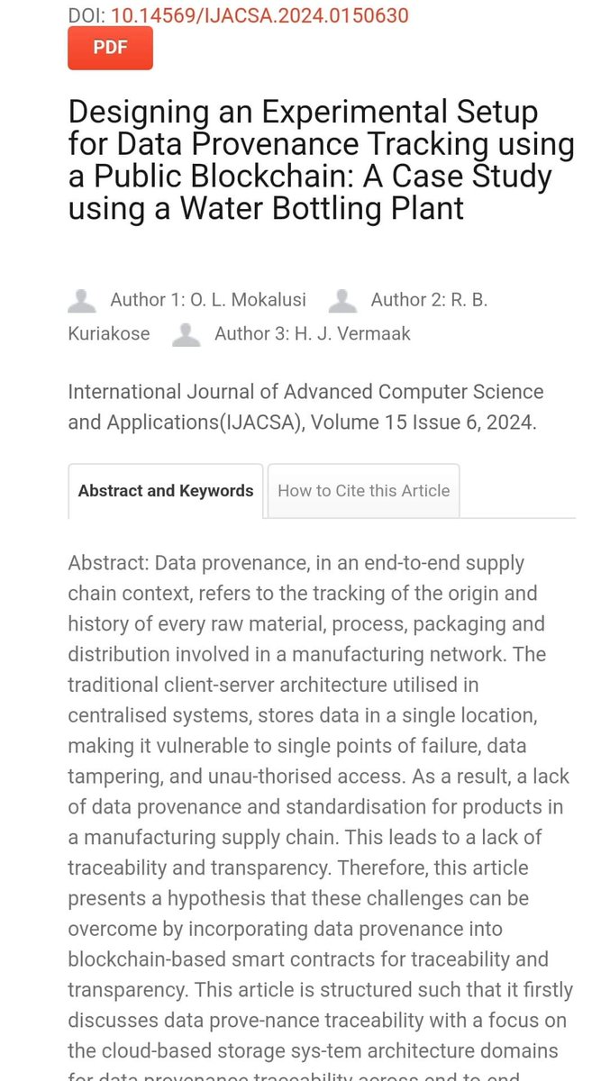 mokalusi's tweet photo. Another research journal has been published. Enjoy reading: https://t.co/5F6Yd7S7xx #geeks #geeksprof #blockchain #dataprovenance #publicblockchain #smartcontracts #supplychain #smartmanufacturing https://t.co/9twsUweBHe