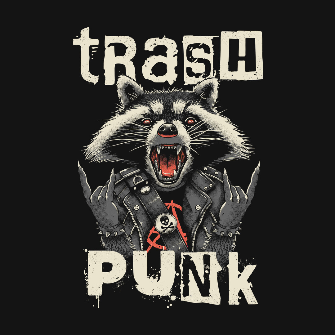 teefury's tweet photo. THE DAILY | “Trasher Punk” by #vp021 starts at just $13 today only at #TeeFury! ⚡
https://t.co/39tNPoxySC
#horrortshirts #teeshirts #artofinstagram #horrorart #spookyart #instaartist #raccoon #animal #originalart #trashpanda #eattrash #music #trash #rock https://t.co/EAkNwzZbyh