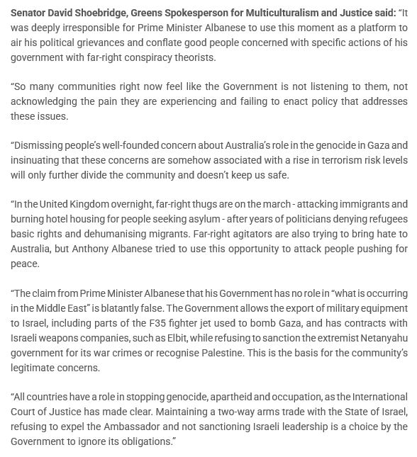 MEDIA RELEASE

Prime Minister Albanese's choice to use a change in the official terror alert level to air political grievances is both divisive and irresponsible.