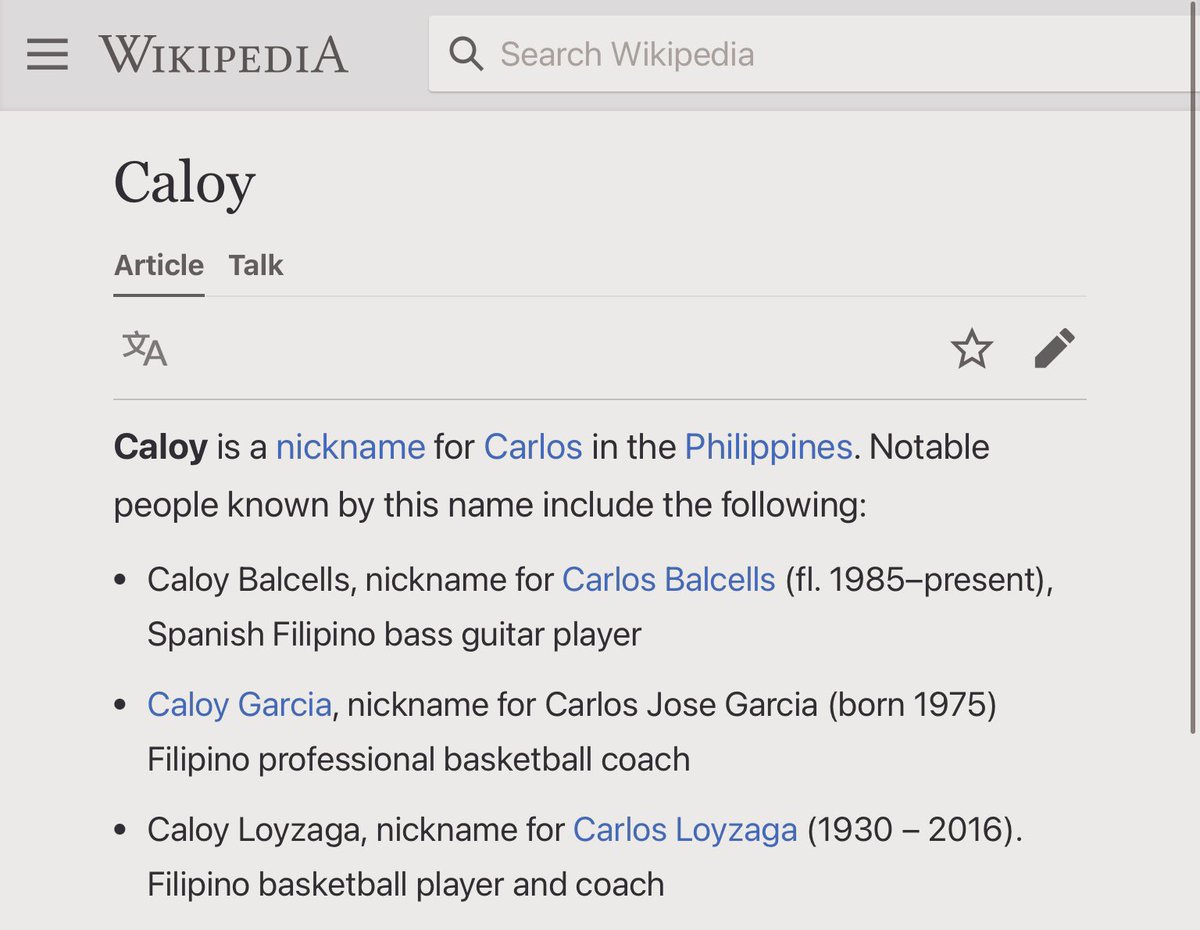 CurtisSChin's tweet photo. #Philippines 🇵🇭
With Carlos Yulo’s #ArtisticGymnastics #Gold x 2 at the #Paris2024 #Olympics , am thinking this #Wikipedia entry might need updating, adding to the notable people nicknamed #Caloy 😎💜. #justsaying. 👉https://t.co/o6oBAUssy7 #CarlosYulo #CaloyYulo
@c_edrielzxs https://t.co/lNPA0qzgBC