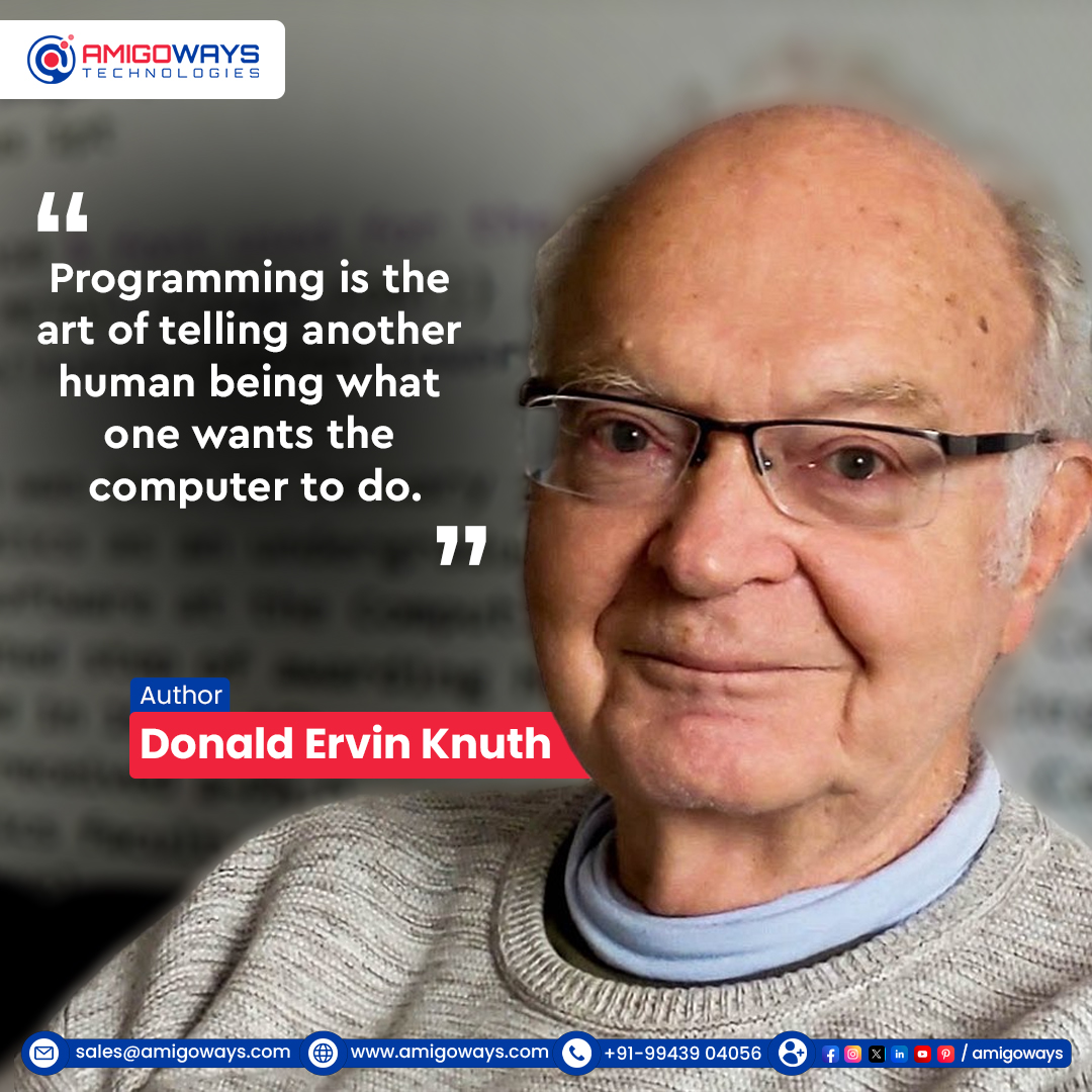 amigoways's tweet image. 🎨 Programming is an Art!
🖥✨ "Programming is the art of telling another human being what one wants the computer to do." – Donald Ervin Knuth
@Amigoways, we turn your visions into digital reality. Let's code the future together! 🚀💻
#Amigoways #Letsconnect #ProgrammingArt