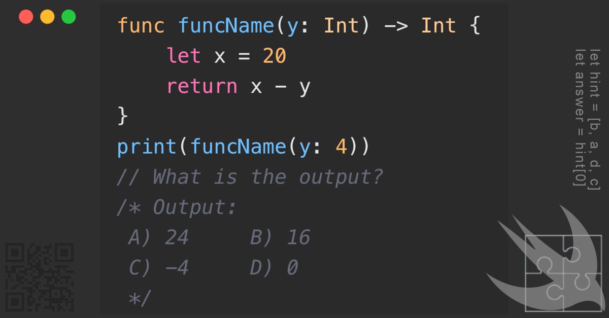GregCoolShade's tweet image. ★☆☆☆☆ What&apos;s the output of this simple function? #Swift #ProgrammingPuzzles #CodingChallenge