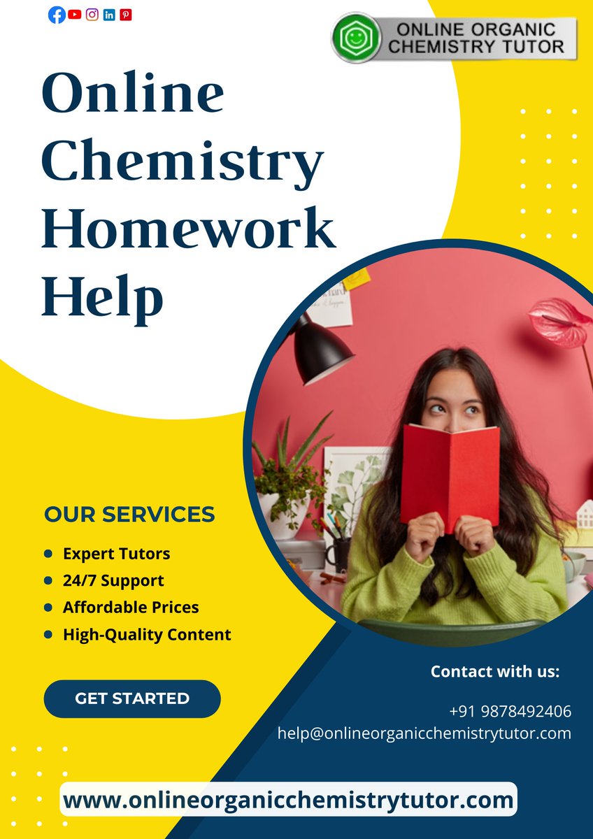 TutorOrganic's tweet image. Ace Your Chemistry Homework with Expert Help!
+91 9878492406
help@onlineorganichemistrytutor.com
Visit:- onlineorganicchemistrytutor.com
#onlineorganicchemistrytutor #chemistryhomeworkhelp #onlinechemistryhomeworkhelp #chemhelper #chemistryhomeworkservices #organicchemistry