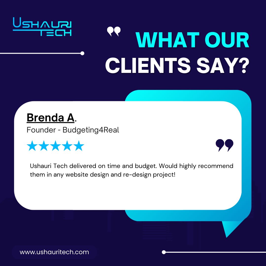 UshauriTech's tweet image. Thank you for your trust in our services!

#everyone #webdesign #webdevelopment #digitalmarketing #branding
