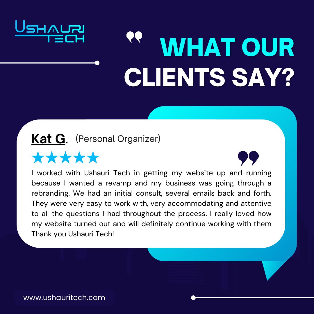 UshauriTech's tweet image. Thank you for your trust in our services!

#everyone #webdesign #webdevelopment #digitalmarketing #branding
