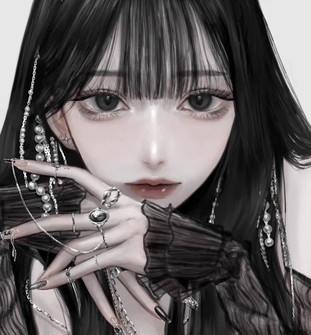 #私はこういう絵師です見た絵師全員参加 黒髪とまつげ命です 