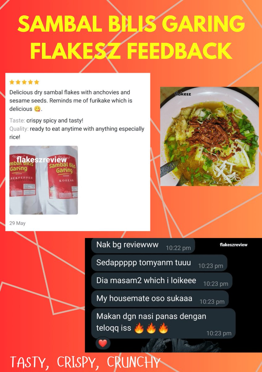 fatihahidris2's tweet image. SHOPEE 8.8 SALES ‼️‼️‼️

Better beli sekarang sebelum terlambat 👀

Sambal Bilis Garing dgn 5 perisa
✅ PEDAS
✅ KURANG PEDAS
✅ BLACK PEPPER
✅ KOREAN
✅ TOM YUM

Semua perisa sedap serious tak tipu 👍🏻

#sambal
#sambalbilisgaring
#korean
#tomyum
#blackpeppers