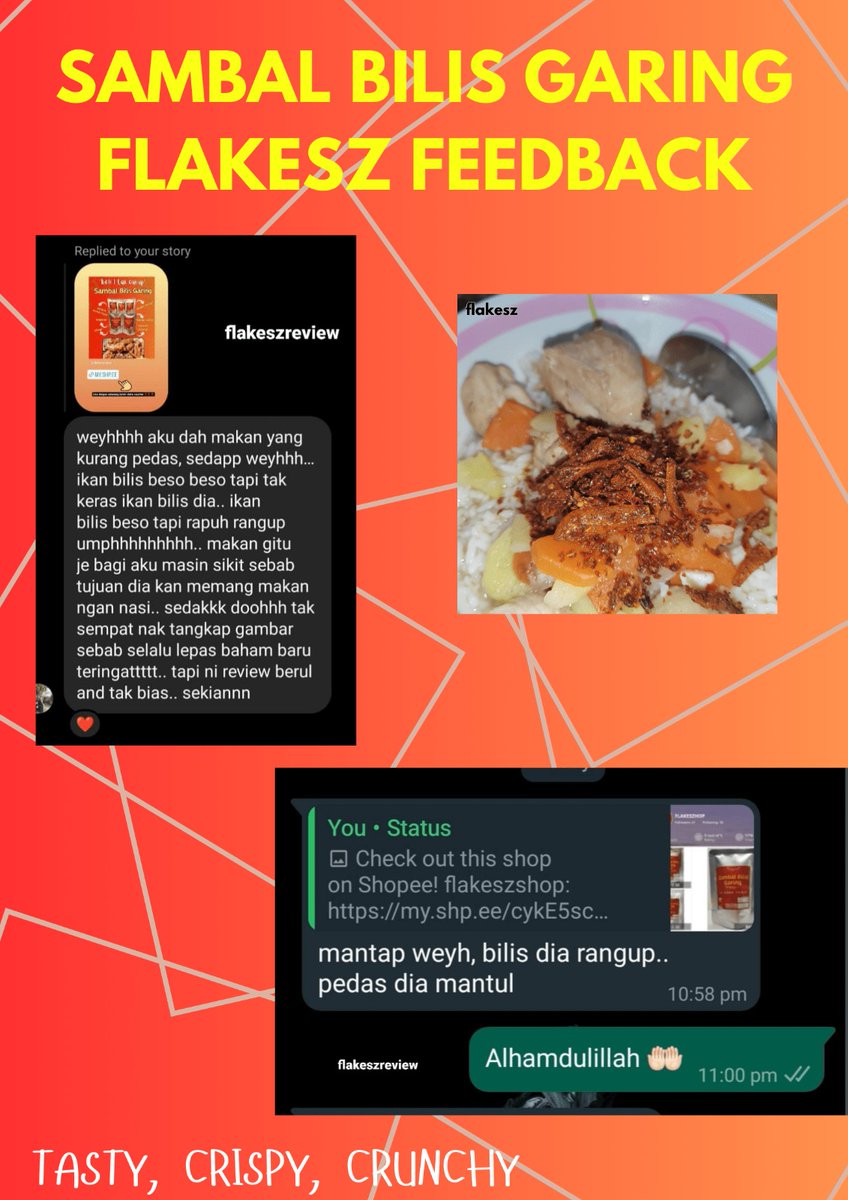 fatihahidris2's tweet image. SHOPEE 8.8 SALES ‼️‼️‼️

Better beli sekarang sebelum terlambat 👀

Sambal Bilis Garing dgn 5 perisa
✅ PEDAS
✅ KURANG PEDAS
✅ BLACK PEPPER
✅ KOREAN
✅ TOM YUM

Semua perisa sedap serious tak tipu 👍🏻

#sambal
#sambalbilisgaring
#korean
#tomyum
#blackpeppers