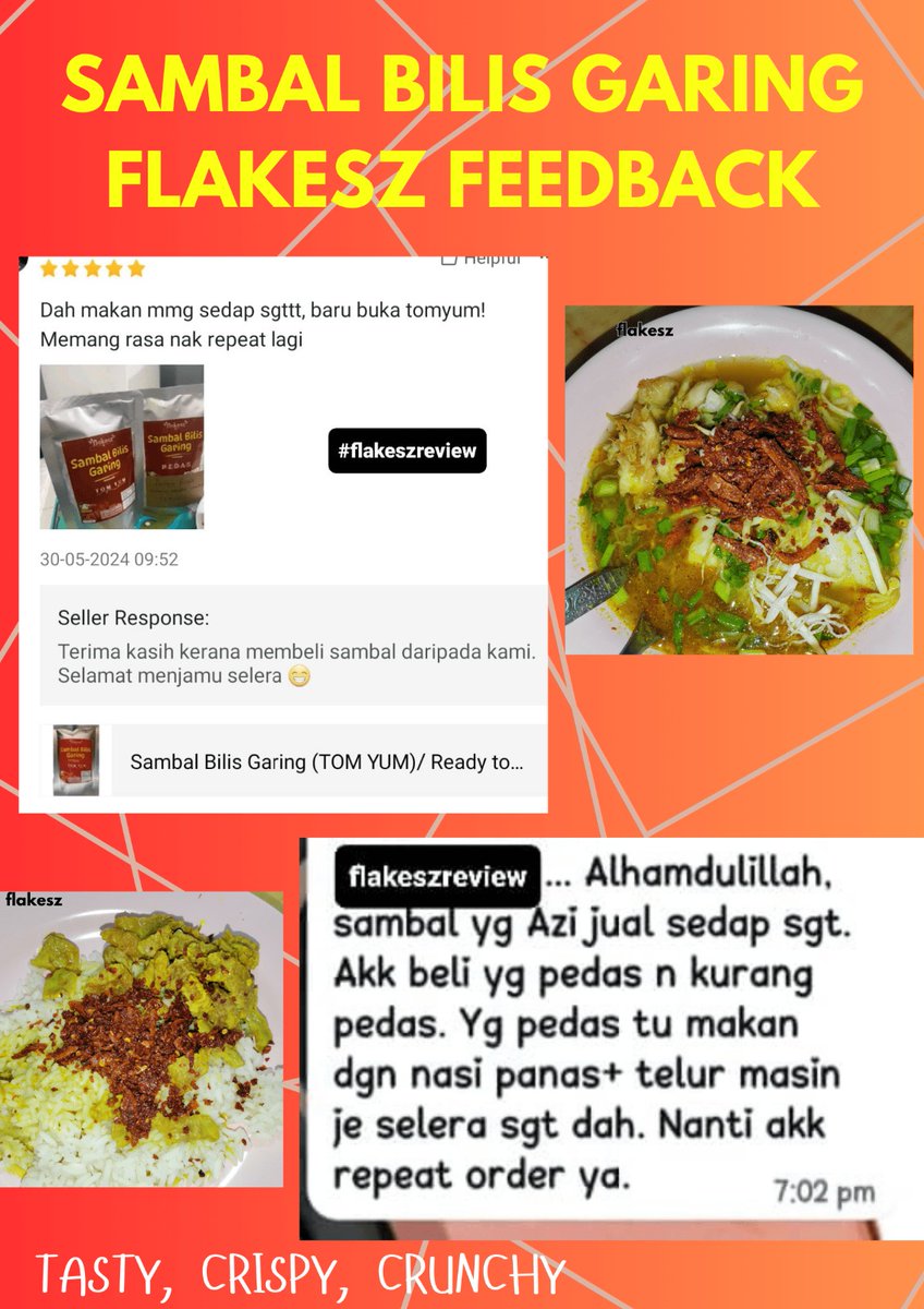 fatihahidris2's tweet image. SHOPEE 8.8 SALES ‼️‼️‼️

Better beli sekarang sebelum terlambat 👀

Sambal Bilis Garing dgn 5 perisa
✅ PEDAS
✅ KURANG PEDAS
✅ BLACK PEPPER
✅ KOREAN
✅ TOM YUM

Semua perisa sedap serious tak tipu 👍🏻

#sambal
#sambalbilisgaring
#korean
#tomyum
#blackpeppers