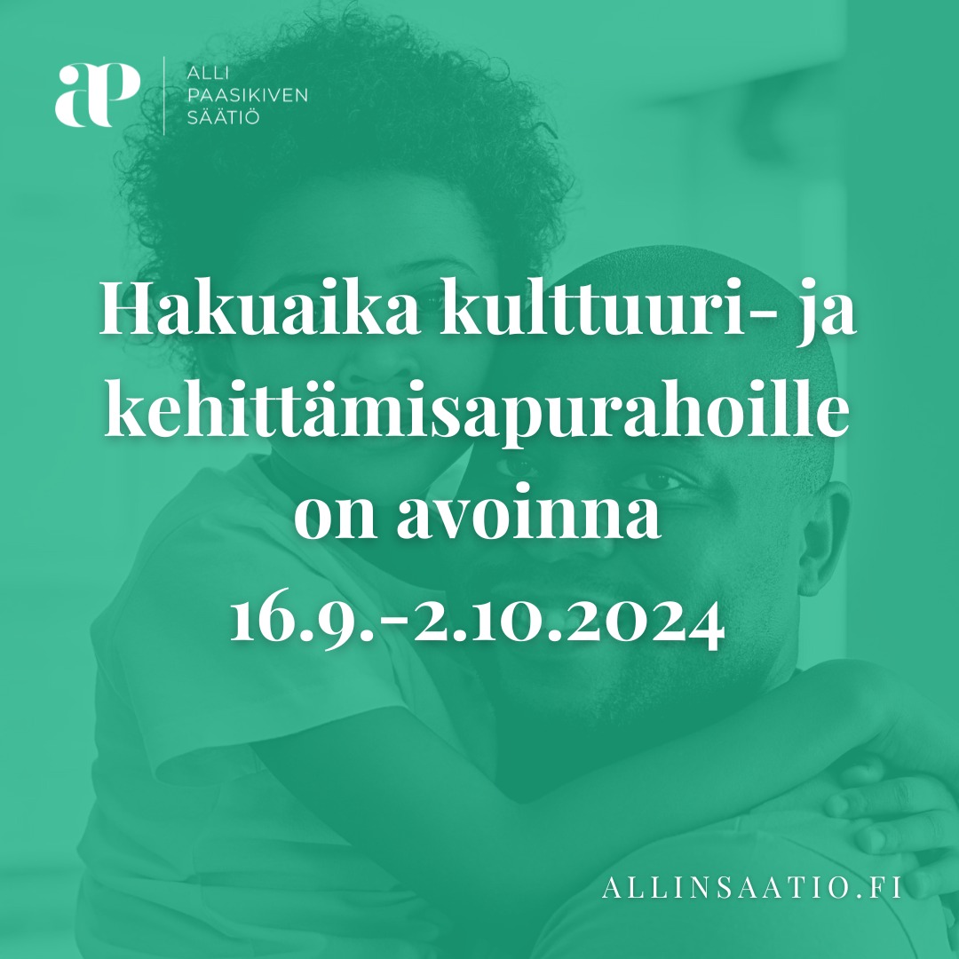 Allin Säätiön kulttuuri- ja kehittämishankkeiden apurahat ovat haettavissa 16.9.-2.10.2024!

allinsaatio.fi/apurahan-hakij…