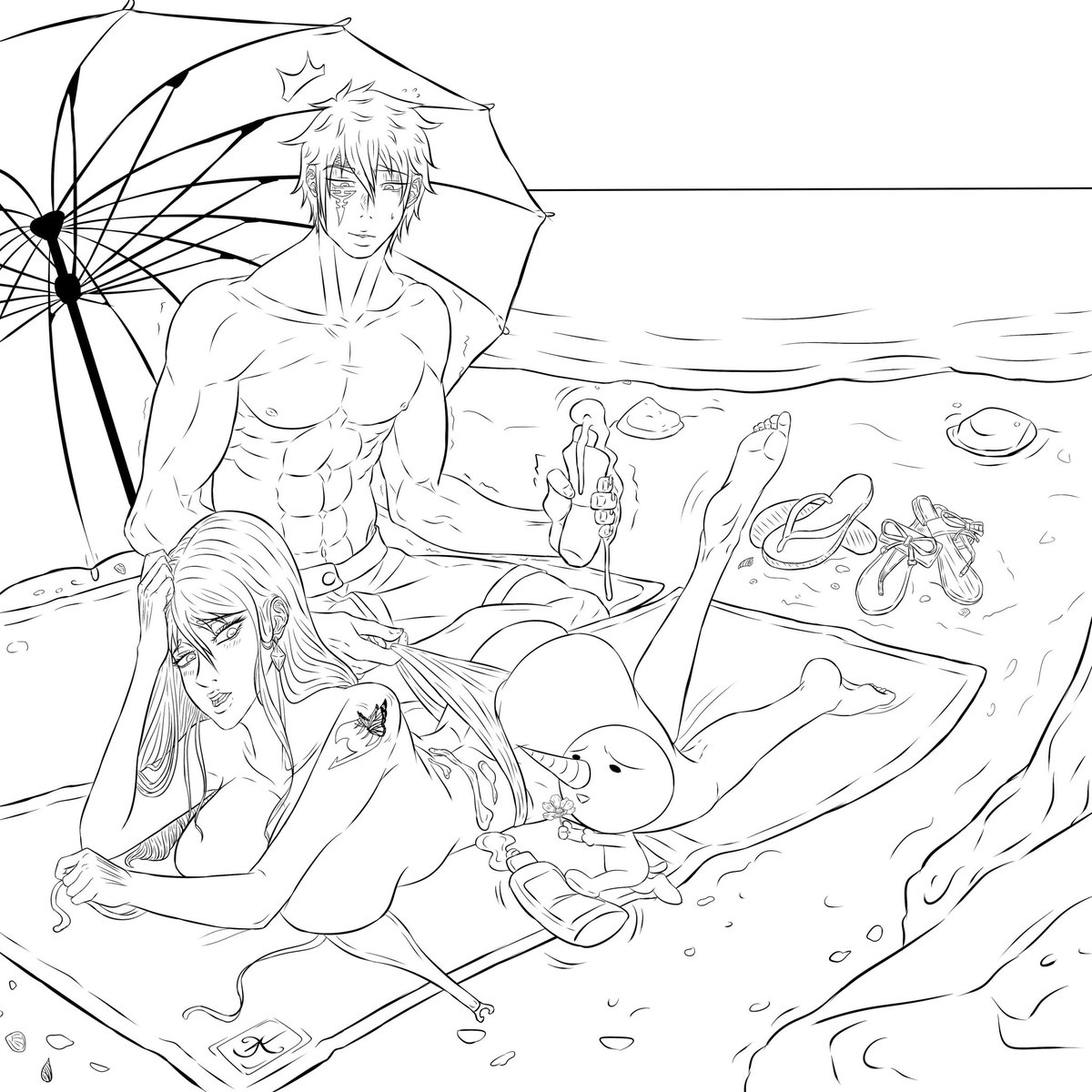 🏖Summer time ! ❤️💙
#Jerza  #FAIRYTAIL愛を音楽で語る #ジェラール #エルザ #ジェラエル #フェアリーテイル #lineart