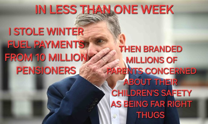 OurDavid3's tweet photo. #Starmer , A paedophile protector , #WEFpuppet . #Racist , #Devisive and  overall #Useless Clown . 
He needs to go ! #StarmerOut  ! https://t.co/So4C4WhPmh