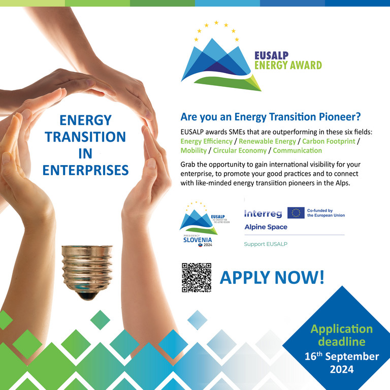 ⚡🔋 Are you committed to the decarbonisation of the energy sector? Have you discovered technologies to lower your energy needs?

<a href="/_EUSALP/">EUSALP</a> AG 9 is looking for energy transition pioneers &amp; has launched the EUSALP Energy Award 2024 💡

👉  Find out more! loom.ly/P6D7-O4