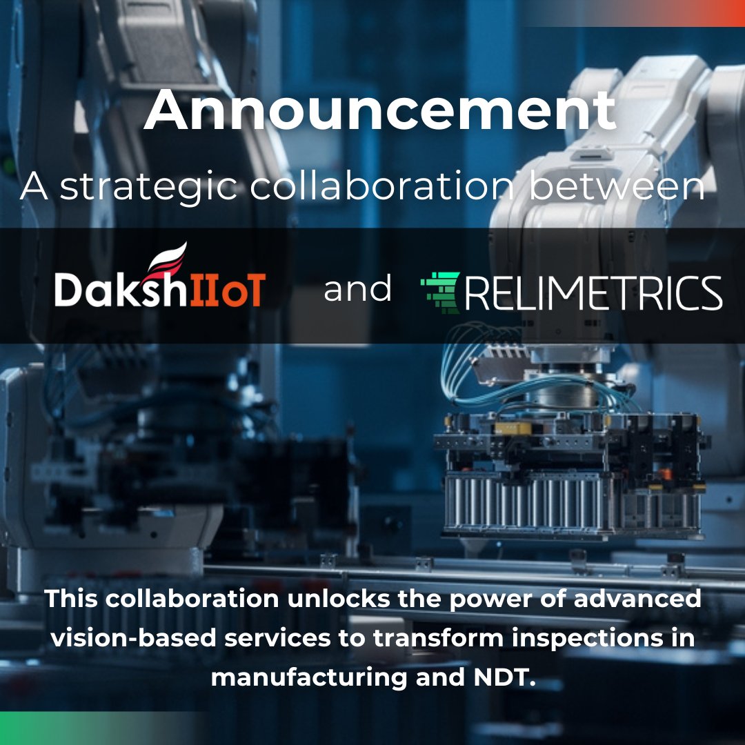 daksh_iiot's tweet image. We&apos;re excited to unveil a groundbreaking collaboration between DakshIIoT and Relimetrics, Inc. focused on Vision Analytics
.
.
.
#VisionAnalytics #Collaboration #Innovation #Automation #Industry40 #DakshIIoT #Relimetrics #GroundbreakingCollaboration #SmartManufacturing #AI